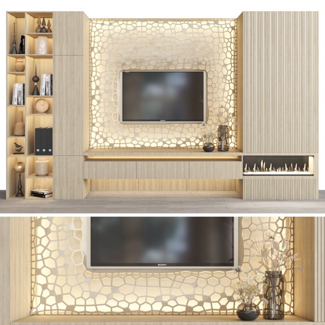 tv wall 18 3D Model .c4d .max .obj .3ds .fbx .stl .blend 