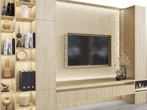 tv wall 19 Model 3D