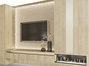 tv wall 19 Model 3D