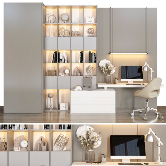 office furniture 10 3D Model .c4d .max .obj .3ds .fbx .stl .blend 