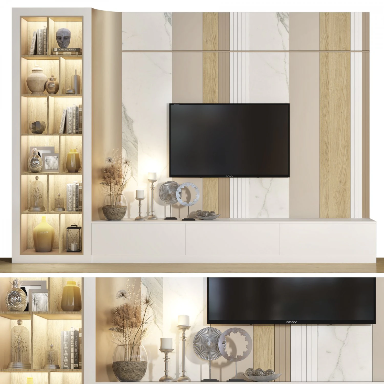tv wall 21 3D Model .c4d .max .obj .3ds .fbx .stl .blend 