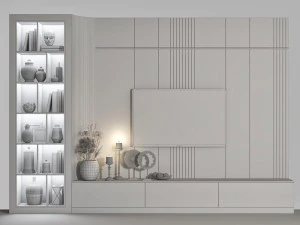 tv wall 21 3D Model