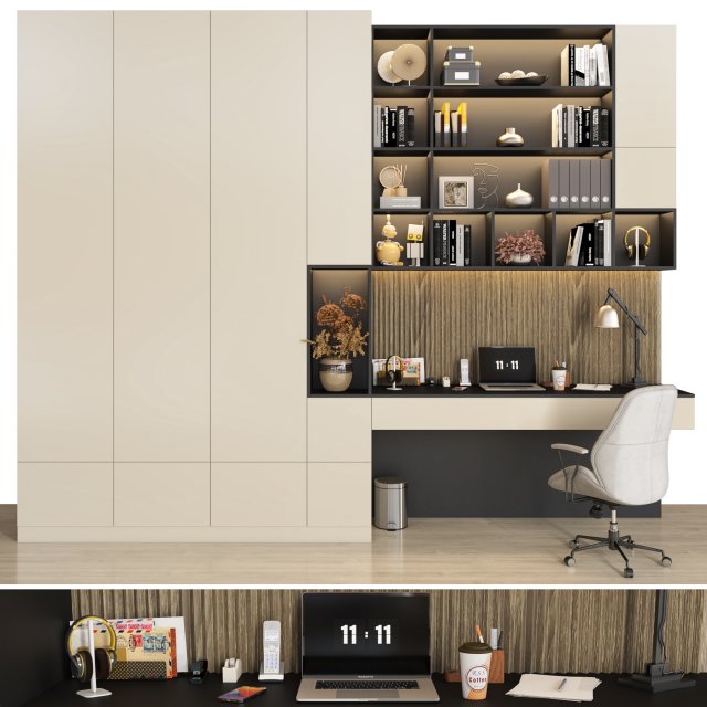 office furniture 11 Modelo 3D .c4d .max .obj .3ds .fbx .stl .blend 