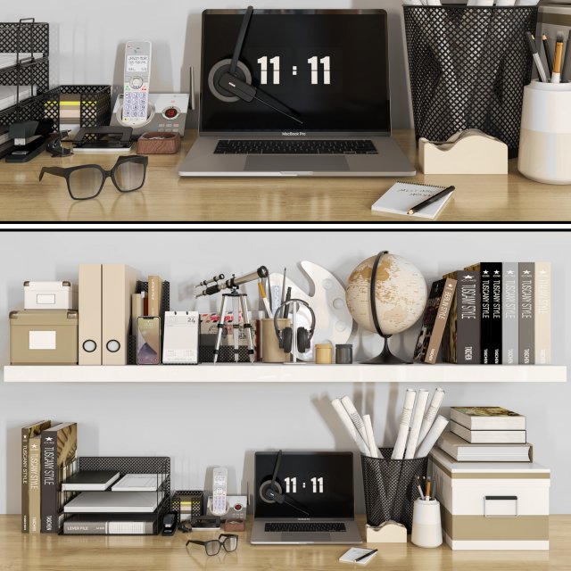 office furniture 15 3D-Modell .c4d .max .obj .3ds .fbx .stl .blend 