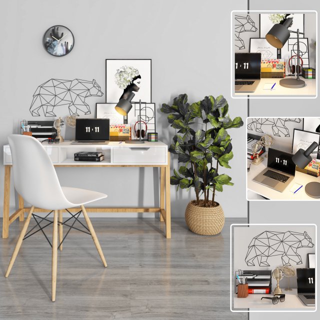 office furniture 17 3D Model .c4d .max .obj .3ds .fbx .stl .blend 