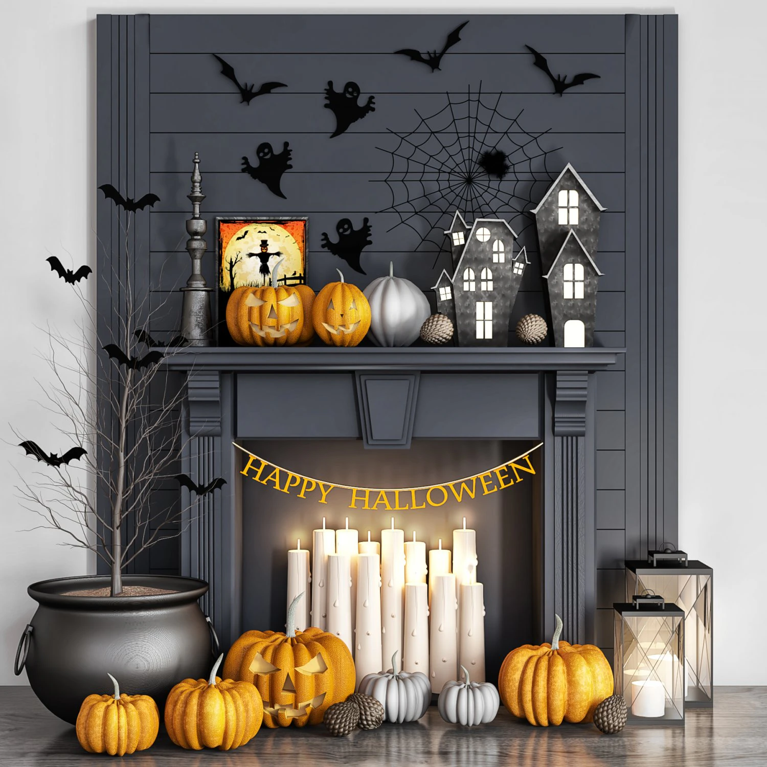 decorative set 33 3D Model .c4d .max .obj .3ds .fbx .stl .blend 