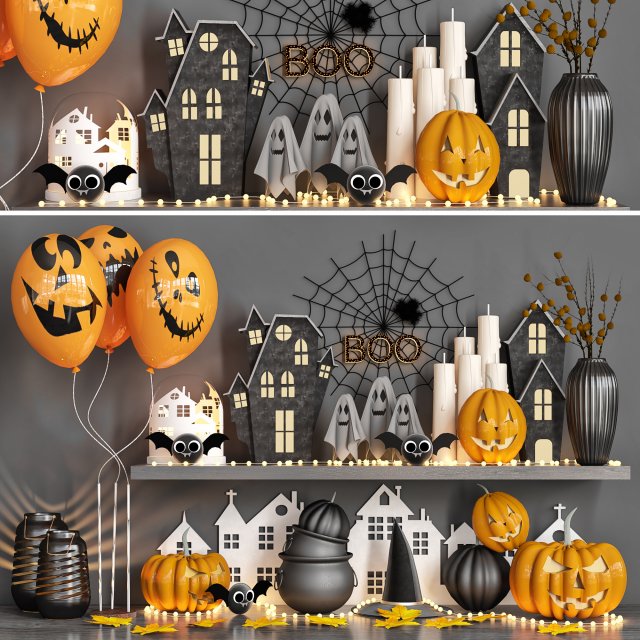 decorative set 35 3Dモデル .c4d .max .obj .3ds .fbx .stl .blend 