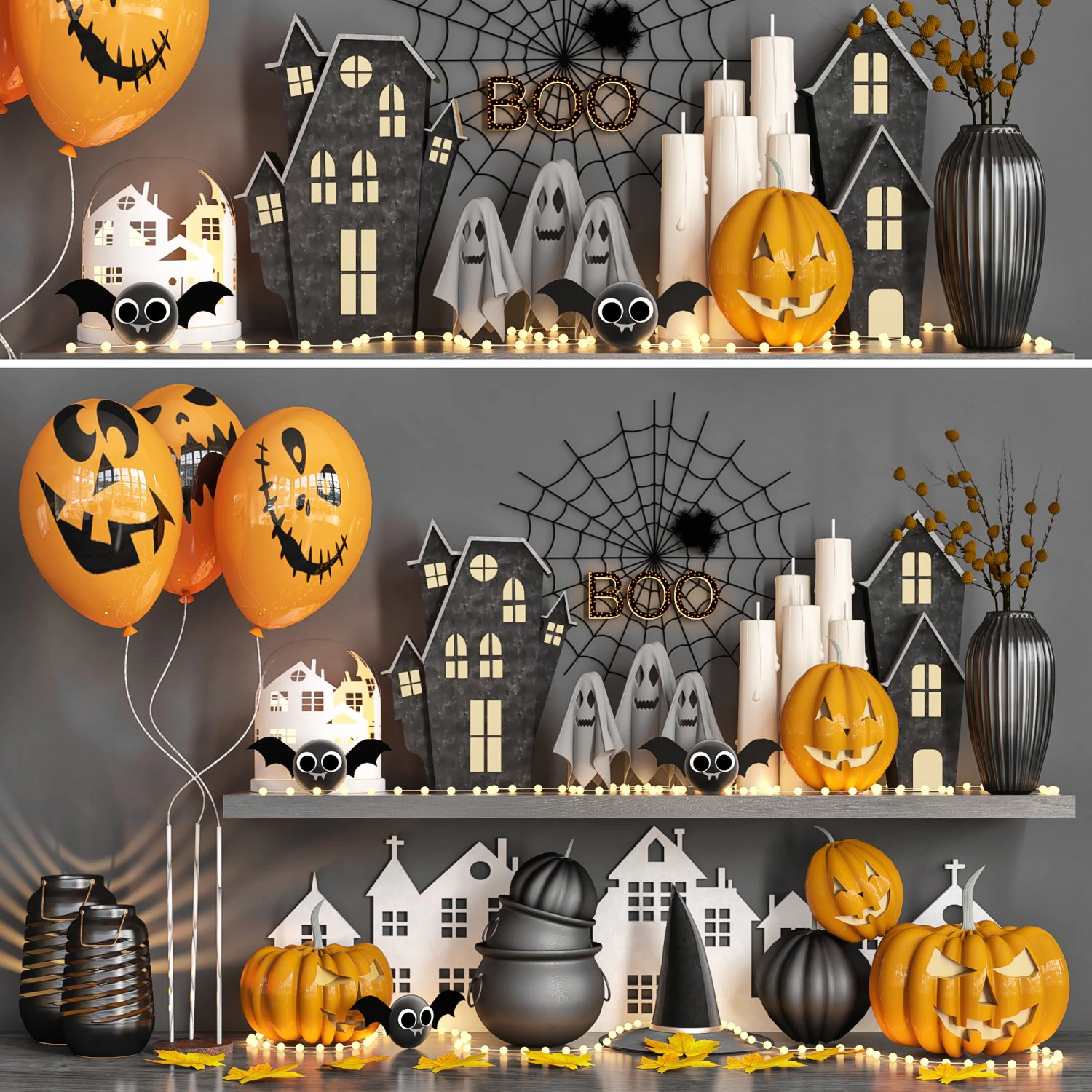 декоративний набір 35 3D Модель .c4d .max .obj .3ds .fbx .stl .blend 