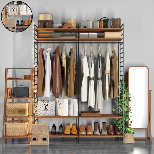 closet 107 3D Model .c4d .max .obj .3ds .fbx .stl .blend 