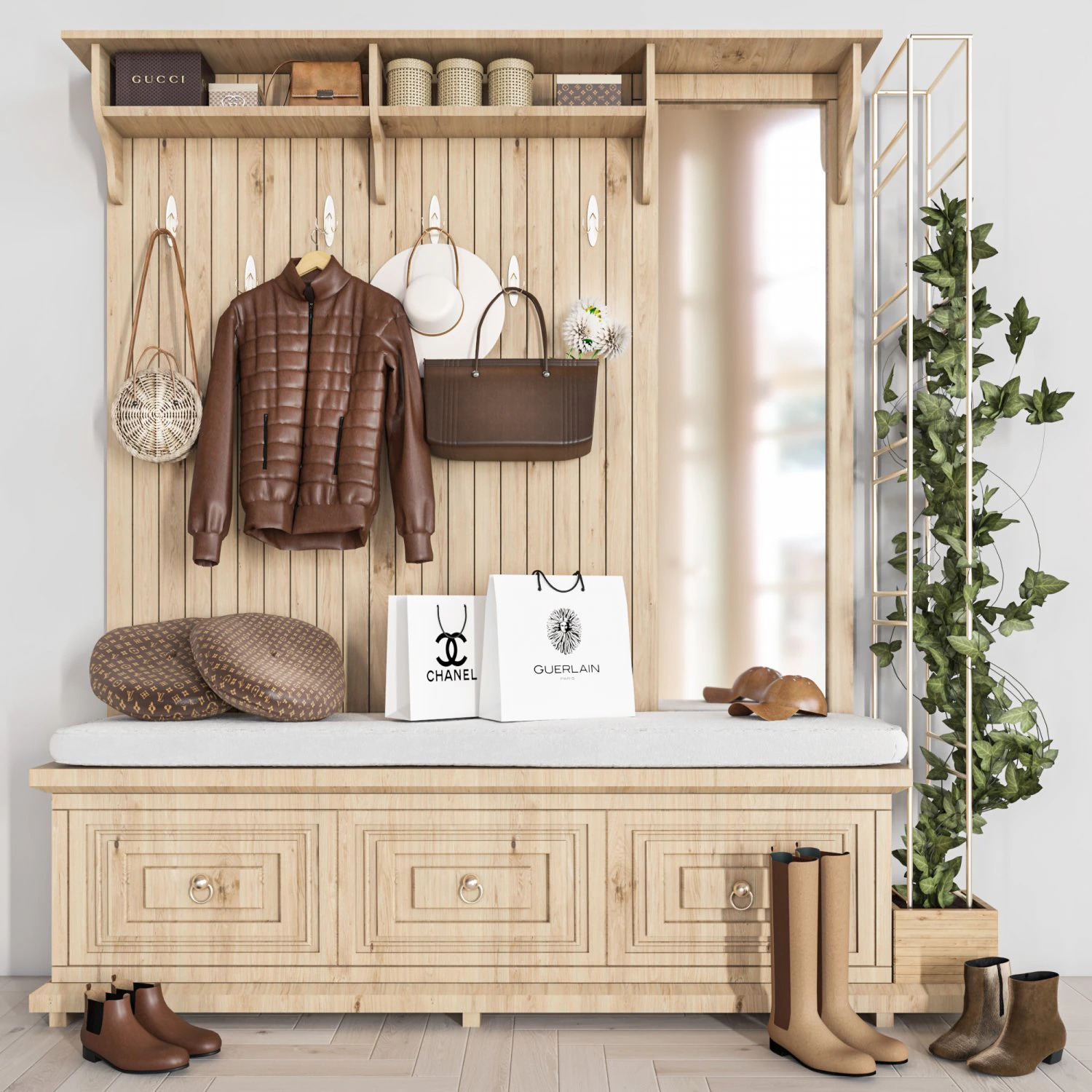 wardrobe 119 3D Model .c4d .max .obj .3ds .fbx .stl .blend 