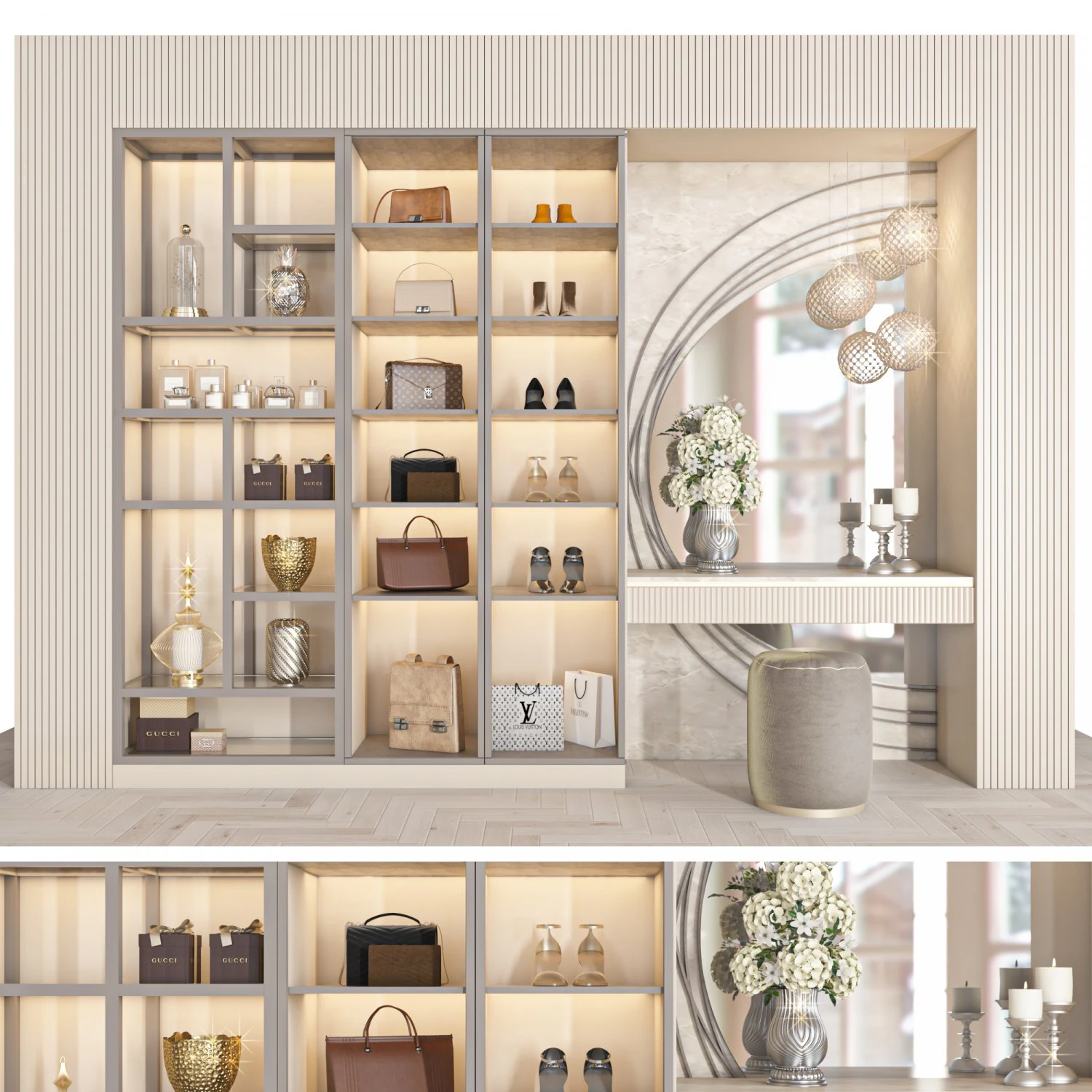 wardrobe 120 3D Model .c4d .max .obj .3ds .fbx .stl .blend 