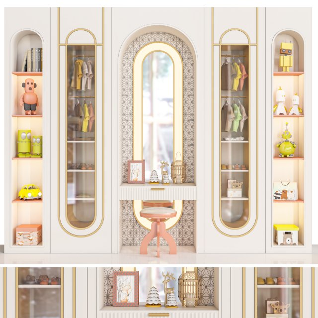 wardrobe 123 3D Model .c4d .max .obj .3ds .fbx .stl .blend 