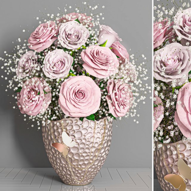 bouquet set 116 Model 3D .c4d .max .obj .3ds .fbx .stl .blend 