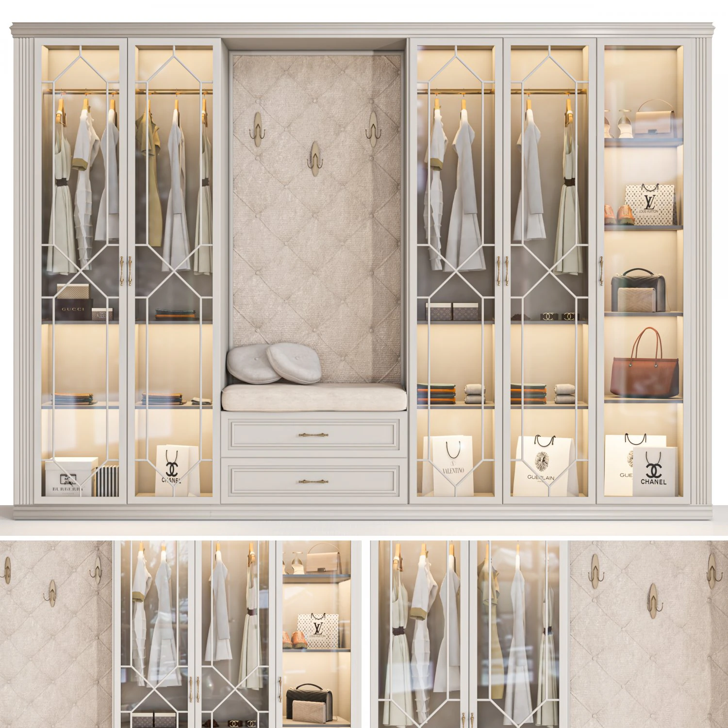 wardrobe 124 3D Model .c4d .max .obj .3ds .fbx .stl .blend 