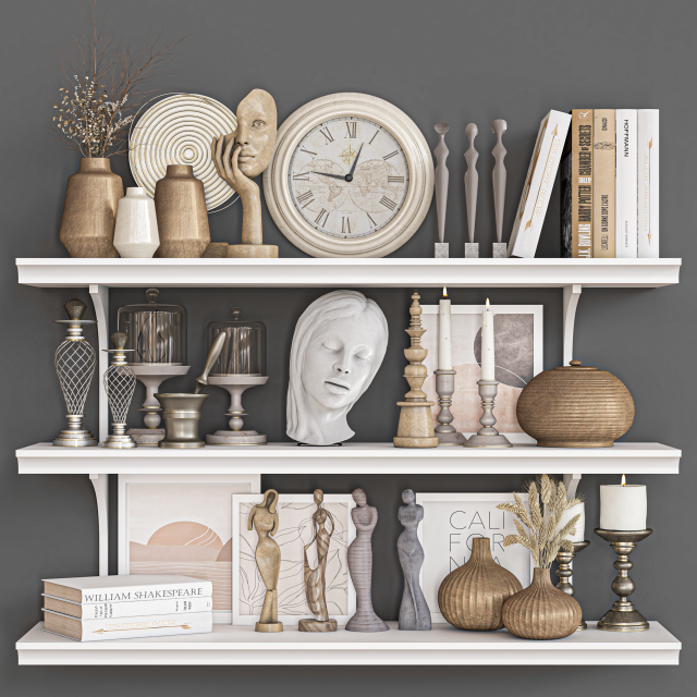 Decorative set 38 Model 3D .c4d .max .obj .3ds .fbx .stl .blend 