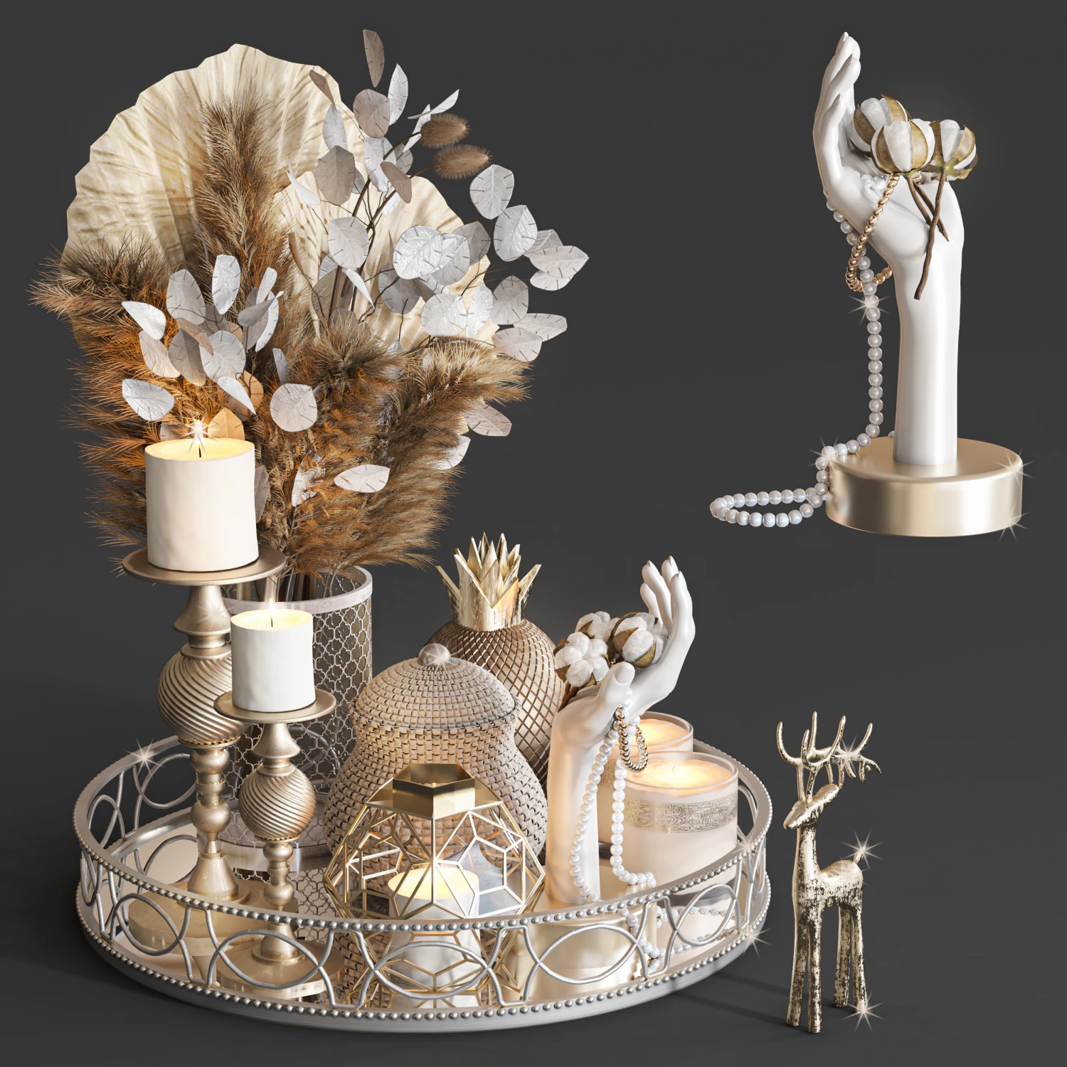 Decorative set 43 3D Model .c4d .max .obj .3ds .fbx .stl .blend 
