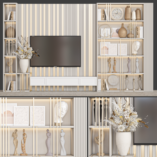 Tv wall 26 Model 3D .c4d .max .obj .3ds .fbx .stl .blend 