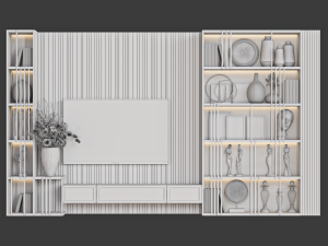 Tv wall 26 Model 3D