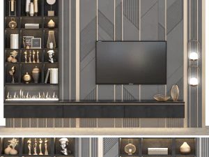 Parede de TV 22 Modelo 3D