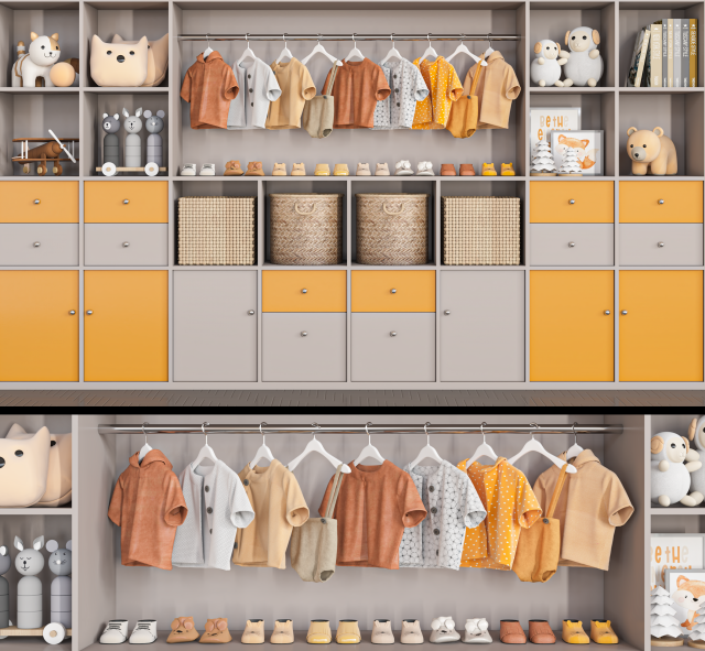 Wardrobe 129 3D Model .c4d .max .obj .3ds .fbx .stl .blend 