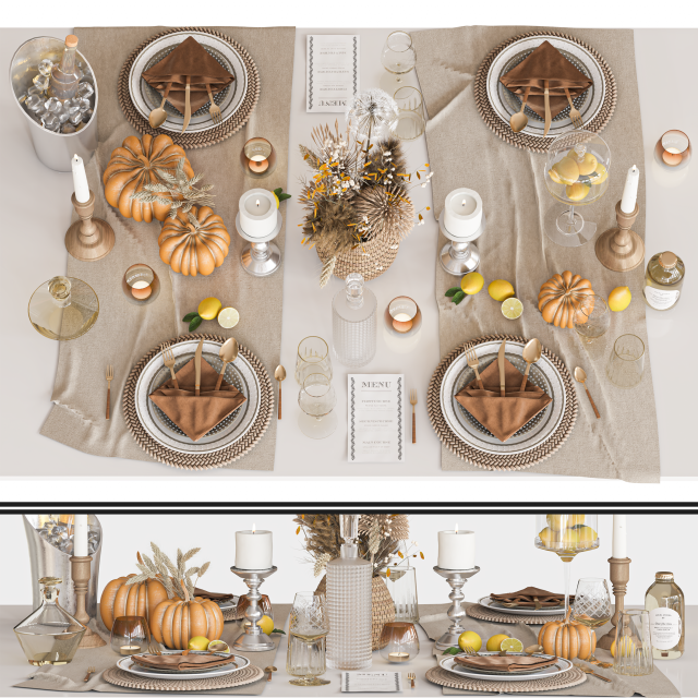 Table setting104 Model 3D .c4d .max .obj .3ds .fbx .stl .blend 