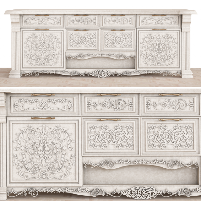 Tv stand and buffet 3D मॉडल .c4d .max .obj .3ds .fbx .stl .blend 