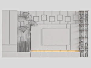 Parede de TV27 Modelo 3D