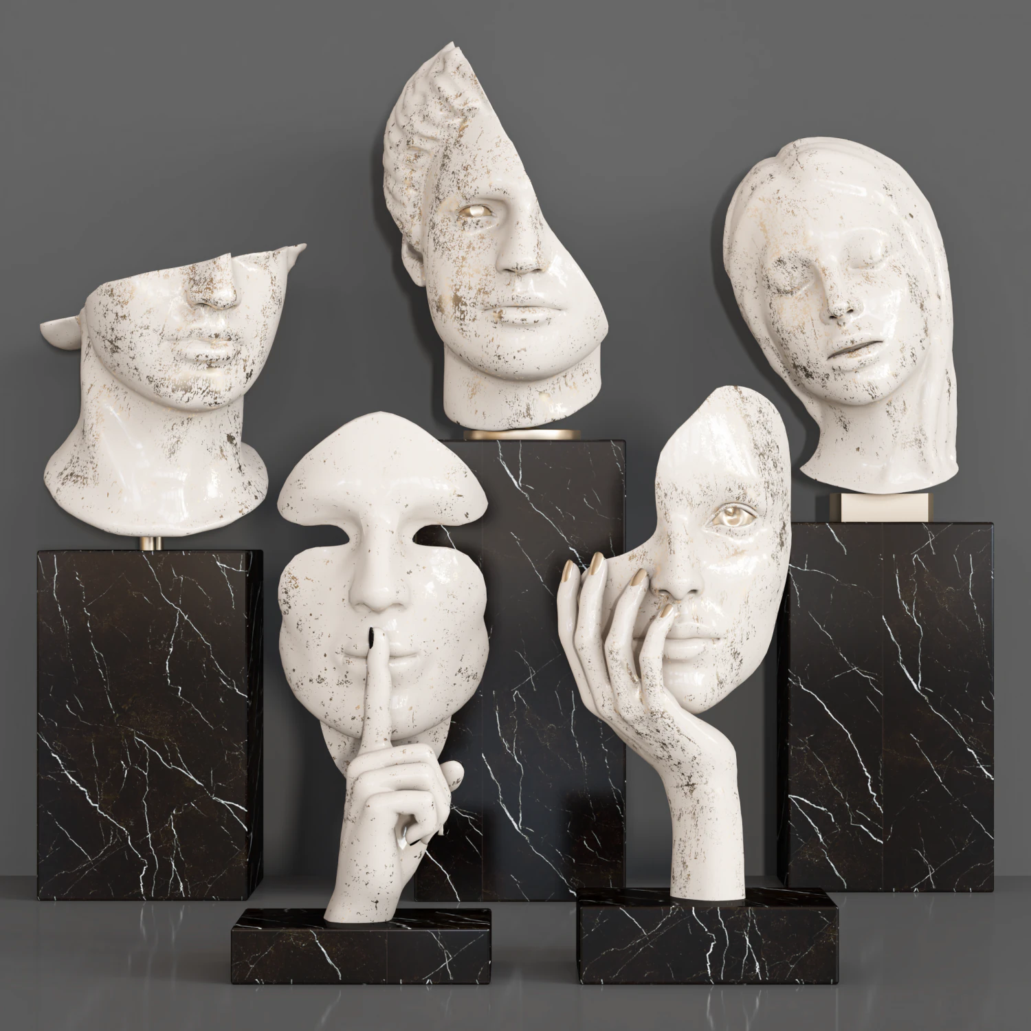 Decorative set 47 3D Model .c4d .max .obj .3ds .fbx .stl .blend 