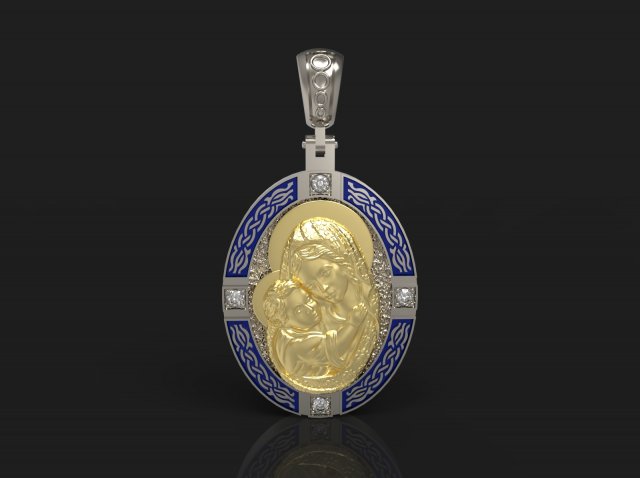 VIRGIN MARY AND CHILD PENDANT N-263 3D प्रिंट मॉडल .c4d .max .obj .3ds .fbx .stl .blend