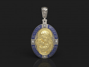 VIRGIN MARY AND CHILD PENDANT N-263 3D Print Model