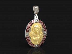 VIRGIN MARY AND CHILD PENDANT N-263 3D प्रिंट मॉडल