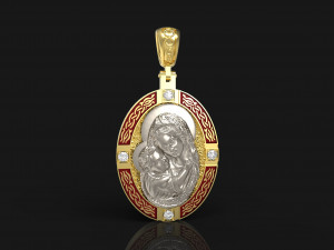VIRGIN MARY AND CHILD PENDANT N-263 3D प्रिंट मॉडल