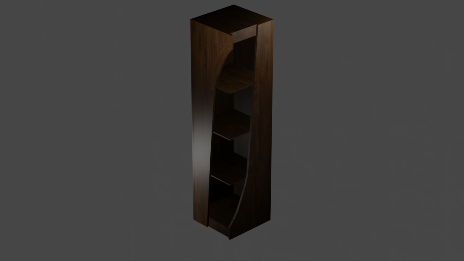 Curved shelf 3D Model .c4d .max .obj .3ds .fbx .stl .blend 