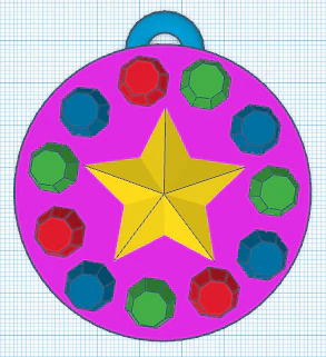christmas star whith diamonds 3D Model .c4d .max .obj .3ds .fbx .stl .blend