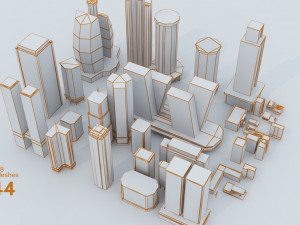 lowpoly ultra city building pack 3Dモデル