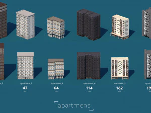 lowpoly ultra city building pack 3D Model