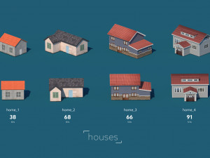lowpoly ultra city building pack 3Dモデル
