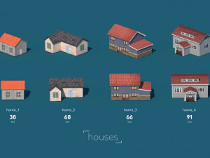 lowpoly ultra city building pack 3D Model