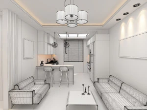 आधुनिक इंटीरियर डिजाइन 3D मॉडल