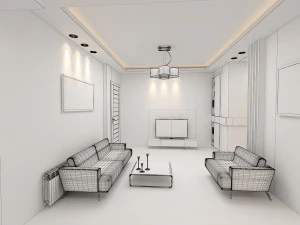 आधुनिक इंटीरियर डिजाइन 3D मॉडल