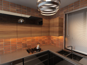 black-kitchen Modello 3D