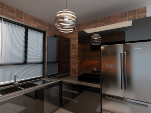 black-kitchen Modello 3D