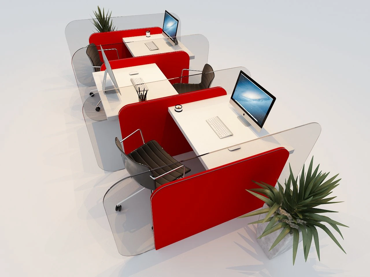modular work station 3D Model .c4d .max .obj .3ds .fbx .stl .blend 