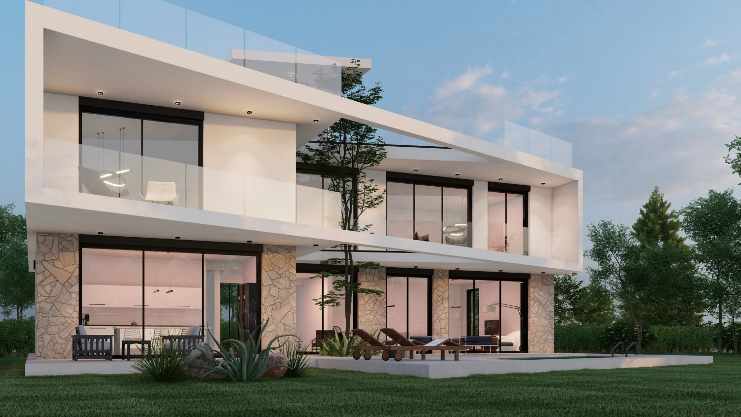 villa design 04 3D Model .c4d .max .obj .3ds .fbx .stl .blend 