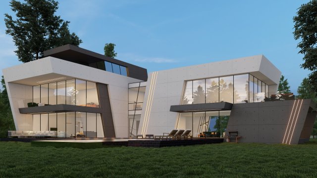 villa design 05 Modello 3D .c4d .max .obj .3ds .fbx .stl .blend