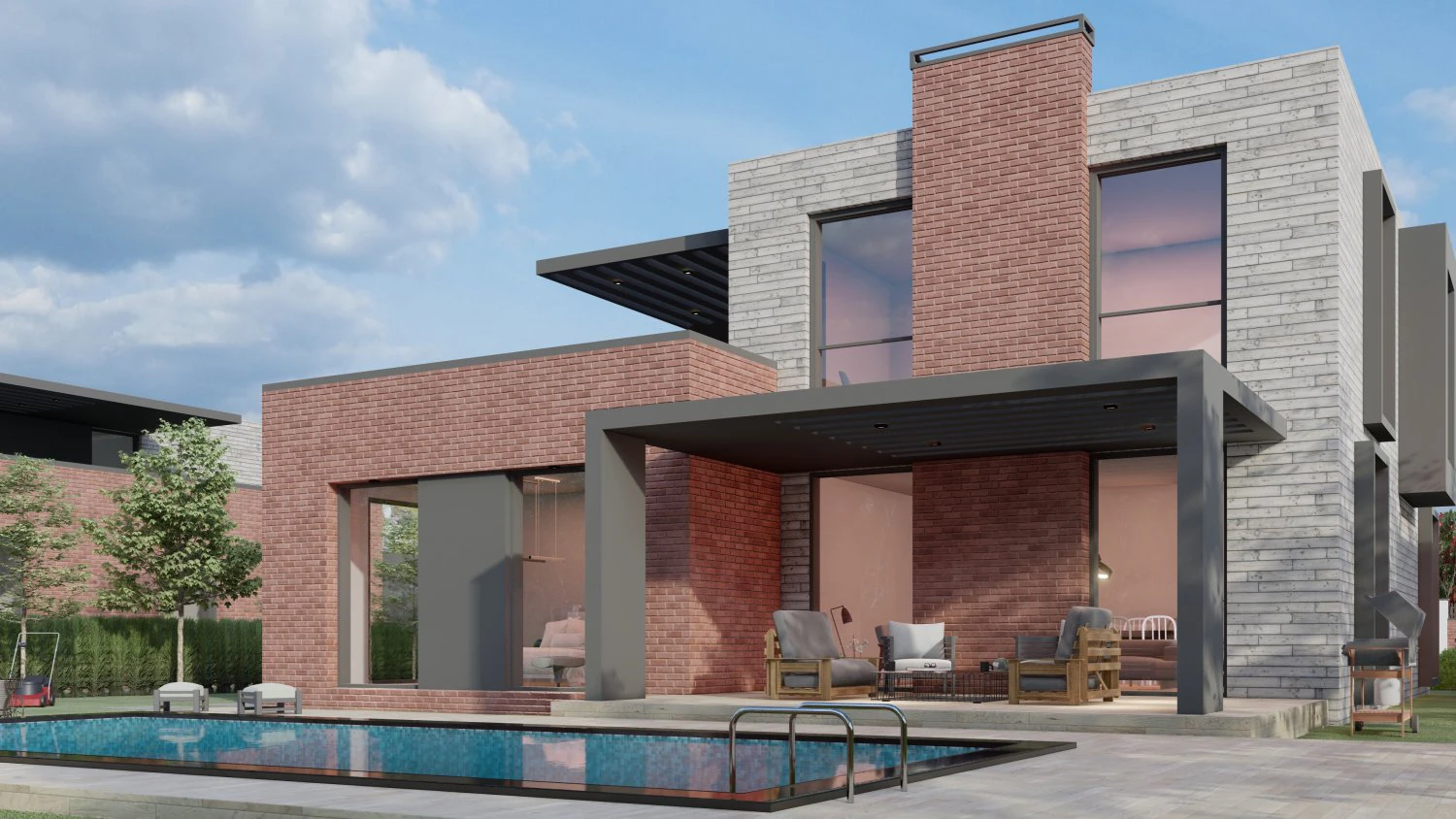 villa design 14 3D Model .c4d .max .obj .3ds .fbx .stl .blend 