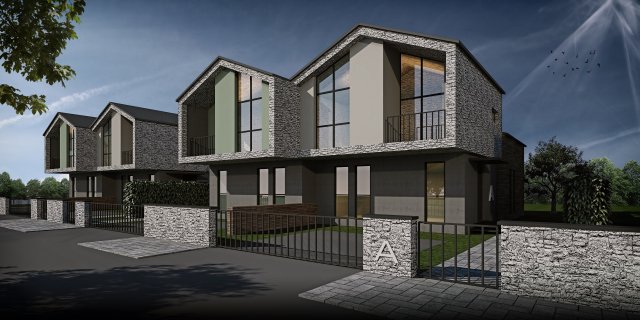 twin villa design 03 Model 3D .c4d .max .obj .3ds .fbx .stl .blend