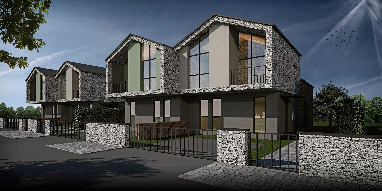twin villa design 03 3D Model .c4d .max .obj .3ds .fbx .stl .blend