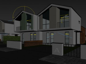 twin villa design 03 Model 3D