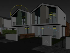 twin villa design 03 3D Model